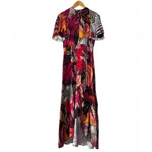 Just Cavalli Cape Sleeve Keyhole Dress Size 44IT Medium